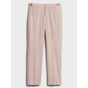 Banana Republic Avery Pants Womens 4 Pink Linen Blend Chino Straight Ankle Peach